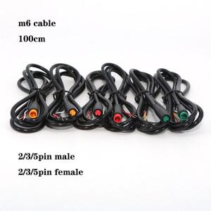 1m 방수 M6 2 3 5핀 코어 6mm 남성 여성 ebike 전기 자전거 버트 케이블 플러그 커넥터 스쿠터 신호 센서