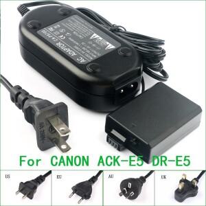 ACK-E5 + DR-E5 LP-E5 더미 배터리 캐논호환 EOS 450D 1000D 키스 F X2 X3 반란군 XSi T1i 용 AC 전원 어댑