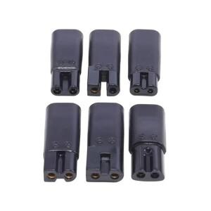 6개/세트 DC 5.5x2.1mm에서 1.8/2.35mm로 변환 헤어 클리퍼 컨버터 더블 홀/싱글 슬롯 5V USB 면도기 충전