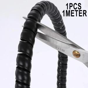 블랙 에어컨 파이프 커버 유압 호스 가드 케이블 보호 나선형 랩 ID 8-12mm 장비 액세서리 1 m