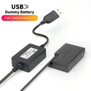 USB LP-E17 더미 배터리  캐논호환 EOS R50 R10 RP 750D 77D 800D Rebel SL2 Kiss X8i T6i T6S ACK-E18 전