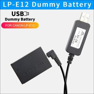 LP-E12 더미 배터리 DR-E12 전원 어댑터 canon호환 EOS M m2 M10 M50 카메라 5V 공급 장치 USB 케이블 + 박