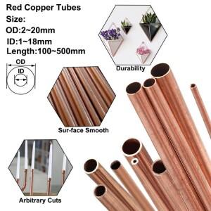 1pcs 빨간색 구리 튜브 OD 2mm  ID 1mm 길이 100mm250mm300mm500mm 직선 파이프 금속