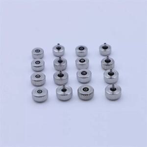 5피스 시계 크라운 스테인레스 스틸 실버 2.5mm 대구경 4.5mm-8.0mm 헤드 수리 부품 교체 액세서리