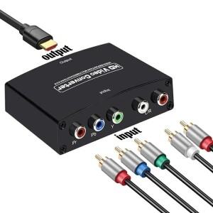 YPbPr HDMI 1080P 오디오 비디오 컨버터 디스플레이 어댑터  L/R 커넥터 포함  플스호환 DVD PSP xbox호환