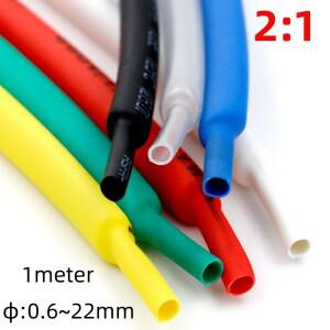 열수축 튜브 직경 0.6mm 1mm 2mm 3mm 4mm 5mm  2:1 비율 폴리올레핀 절연 케이블 와이어 보호 외장