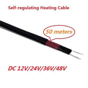 50 미터 저전압 자체 조절 가열 케이블 DC 12V 24V 36V 48V 열 추적 부동액 방지