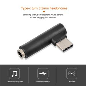USB-C 3.5mm 잭 이어폰 헤드폰 어댑터 90도 C타입 남성 헤드셋 AUX 오디오 케이블 변환기 커넥터