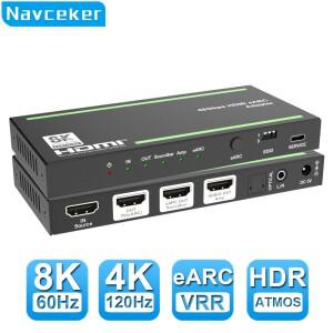 Navceke HDMI 2.1 eARC 오디오 추출기  스플리터  플스호환 xbox호환 X Sonos 사운드바용 컨버터  4K  120H