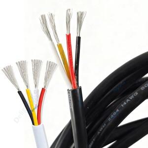 4코어 와이어 피복 케이블 28 26 24 22 20 18 16 14AWG 12V 전기선 스피커 오디오 LED 스트립 조명 자동차