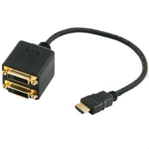 25cm HDMI 호환 DVI Y-라인 트윈 라인 남성-두 개의 24+1 여성 고화질 비디오 케이블