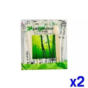 TBZ 일회용 대나무 수저세트 50개 x2개 캠핑용 일회용수저