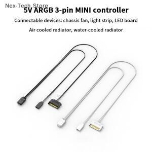 5V 3PIN SATA 인터페이스 연장 케이블 ARGB 컨트롤러 라이트 어댑터 PC 팬 CPU 쿨러 스트립 라디에이터용
