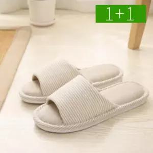 아트박스/오엠티 1+1 발편한 린넨 쿠션 실내화 거실화