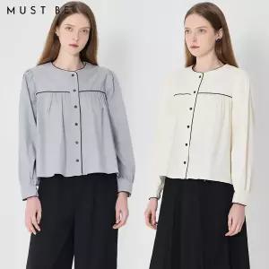 [머스트비(MUSTBE)] 우아한 드레시 노카라 라인 블라우스 (택가격: 112000원)
