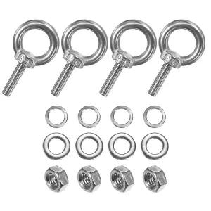 MMETRXITY 4세트 스테인리스 볼트 M5x19mm 어깨 팅 너트 와셔 포함 남성 나사산 링 길이 0.75인치
