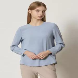 [쉬즈미스][쉬즈미스(SHESMISS)] 실키 텍스처 베이직 라운드넥 블라우스 (택가격15800
