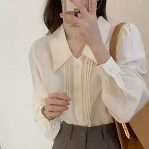 [하프클럽/]걸스 모던플리츠 패션 빅카라 주름 라인디테일 포인트컬러 탑