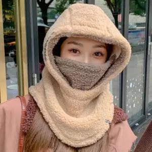 남녀 일체형 마스크 넥워머 털비니 1P 겨울 방한 모자 부드러운넥워머