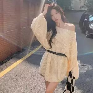 이너 원피스 니트 스커트 여자 베이지 프렌치 하객 admr1