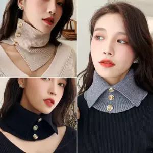 스칼렛 2개 넥워머 공갈 목폴라 버튼업 단추 목토시 겨울넥워머 목커버 방한용품