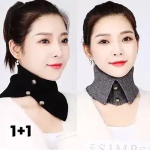 페이크 2개 단추넥워머 2way 버튼업 겨울 방한 공갈 겨울넥워머 목커버 페이크목폴라
