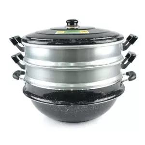 [NS홈쇼핑]찜솥 찜냄비 찜통 찜기 가마솥 만두 찜판 3단 36cm[35908361]