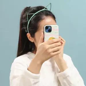 엔젤슈슈 반짝이 고양이 귀 헤어밴드 민트 머리띠