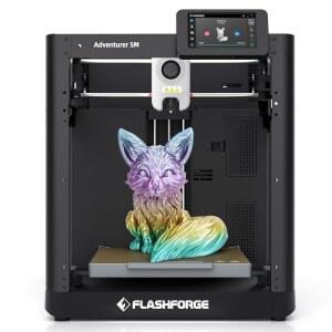 플래시포지 어드벤처 5M 3D 프린터, 600mm/s 최대 고속 FDM 3D 프린터, 완전 자동 레벨링, 280 C 직접 압출기, 빠른 탈착 노즐, 효과적인 냉각, 코어 XY 구조 제공