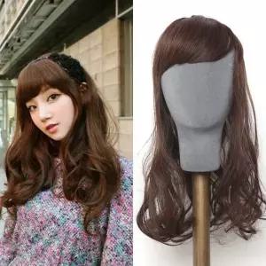 일체형 탑커버 정수리 가발 러블리 긴머리 앞머리 뱅