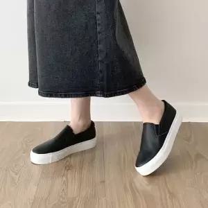 여성 블랙 슬립온 키높이 스니커즈 통굽 운동화 여성슬립온 통굽슬립온 데일리운동화