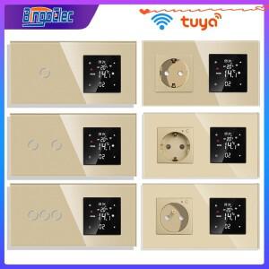 Bingoelec Tuya WiFi 스마트 온도 조절기 전기 바닥 난방 물/가스 보일러 리모컨 스위치 소켓 골드