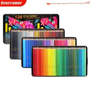 Brutfuner NEW 72/120 색상 유성 컬러 연필 사각형 트렌디 드로잉 스케치 아티스트 학생용 틴 박스