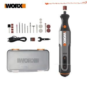 Worx 8V 로터리 툴 WX106 무선 미니 드릴 조각 연마 광택기 USB 충전기 가변 속도 전동 공구 세트