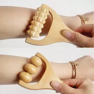 다리 발 마사지기 원목 롤러 종아리 팔 지압기 발바닥 수동 마사지 도구