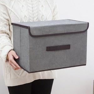 접히지 않은 직물 저장 상자 회색 가정 용품 의류 속옷 양말 및 아이 보관 주최자