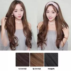 생머리 여성 단정한 내츄럴 반가발 (3개묶음) 포니테일