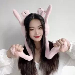 쫑긋 곰돌이 움직이는 귀마개 방한귀마개 겨울귀도리 가정용품