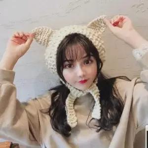 5color 고양이 니트 귀도리 여자 귀돌이 뜨개 귀마개 핸드메이드귀도리