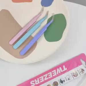 스텐 칼라 족집게 일자 곡선 수공예 미용 쪽집게