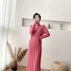 니트원피스 빅골지 아이보리 빅골지니트원피스 핑크
