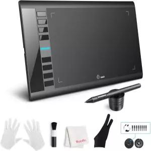 UGEE M708 드로잉 태블릿 10 x 6 인치 16K 압력 수준 디지털 그래픽 배터리 프리 스타일러스 Win iOS