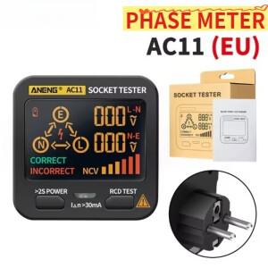 ANENG AC11 스마트 디지털 콘센트 소켓 테스터 프로 전압 감지기 EU/US/UK 범용 배터리 검사 도구