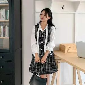 [하프클럽/]여자 진주 긴팔블라우스 세트_CD8591