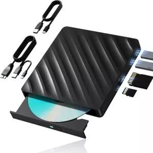 확장 데이터 케이블이 있는 5 in 1 외장 블루레이 드라이브 USB 3.0 Type-C가 휴대용 플레이어 SD/TF