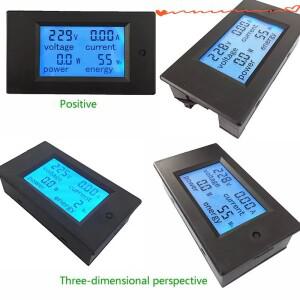 20A/100A 디지털 미터 DC6.5-100V AC80-260V 전압계 LCD 4-in-1 DC 에너지 감지기