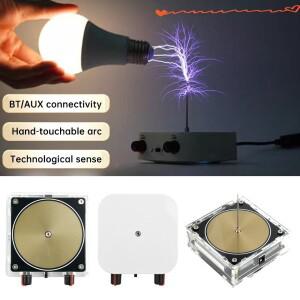 듀얼 모드 뮤직 박스 코일 인공 번개 터치 가능한 음악 리듬 AC110-220V 입력 블루투스 오디오 과학 실험