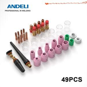 ANDELI 49PCS 용접 액세서리 TIG 토치 WP-17/18/26 Pyrex Glass Cup Kit 스텁 렌즈