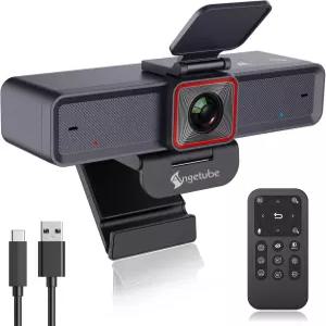 Angetube 4K AI 웹캠 추적 웹 카메라 듀얼 노이즈 캔슬링 마이크 - HDR 지원 USB 3.0 리모컨 소니_센서
