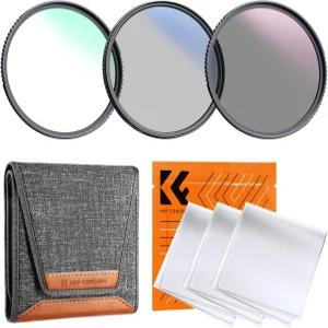 K F 컨셉 37mm UV/CPL/ND 렌즈 필터 키트 3피스 -18 다층 코팅 편광 중성 밀도 카메라 클리닝 천 파우치